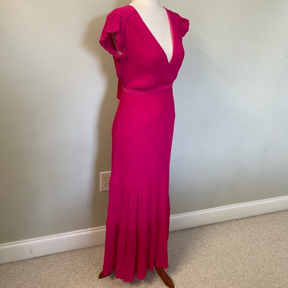 Marie Oliver Dezi Ruffle Dress in Magenta - Size 0 - Picture 10 of 12